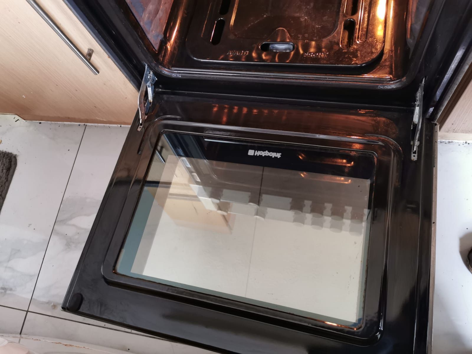 Oven Door Glass — Opaque to Crystal after professional cleaning